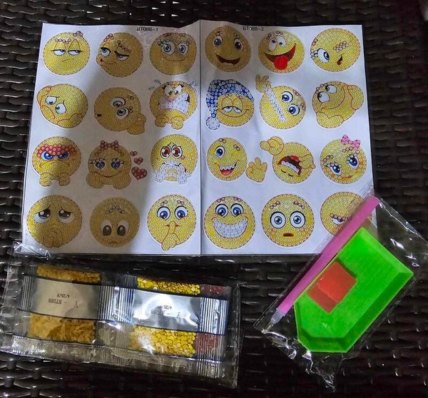 CK11 - 0024 - Diamond Art Stickers - Smileys 24 Stickers