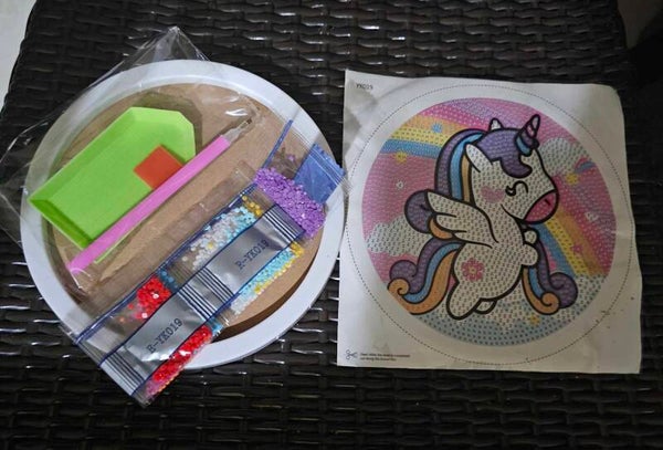 CK11-0025 - Unicorn Diamond Art for Kids with frame 18cm Diameter