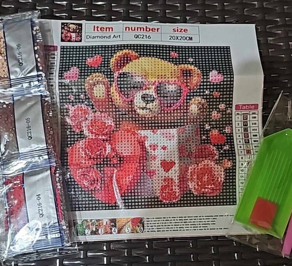 2020-0027 - Teddy Love DIY Diamond Art Kit 20x20