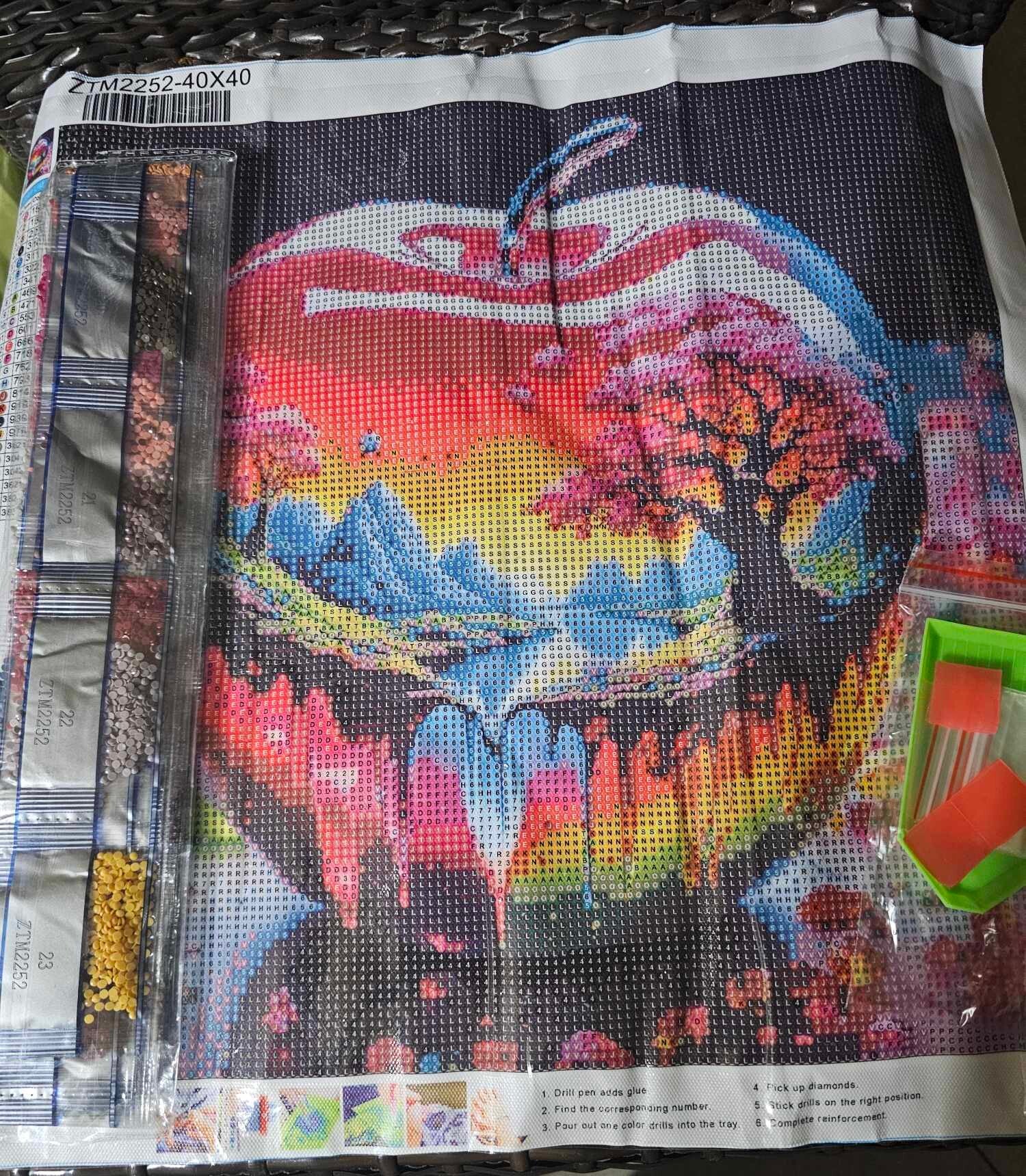 4040-0003 - Painted Apple DIY Diamond Art Kit 40x40