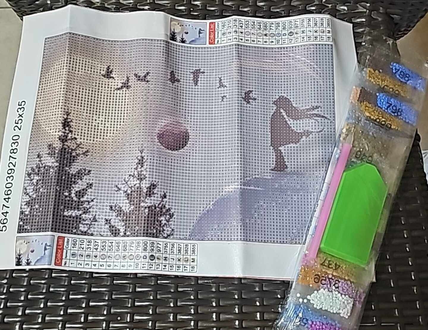 LX17-0003 - Flying To The Moon Luni Xclusive DIY Diamond Art Kit 25x35