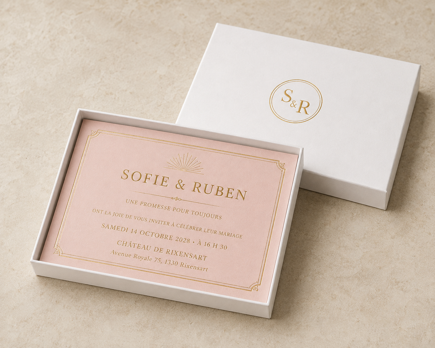 Blush & gold box