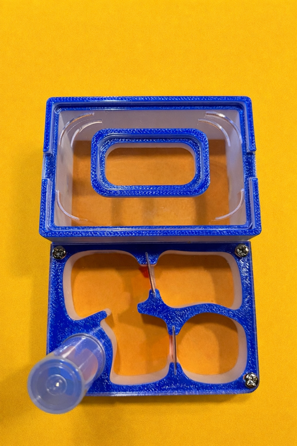 3D geprint nest met buitenwereld en gips bodem