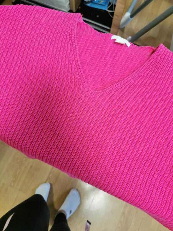 Sweter wciągany gruby ciężki H&M r. 36 S kolor różowy