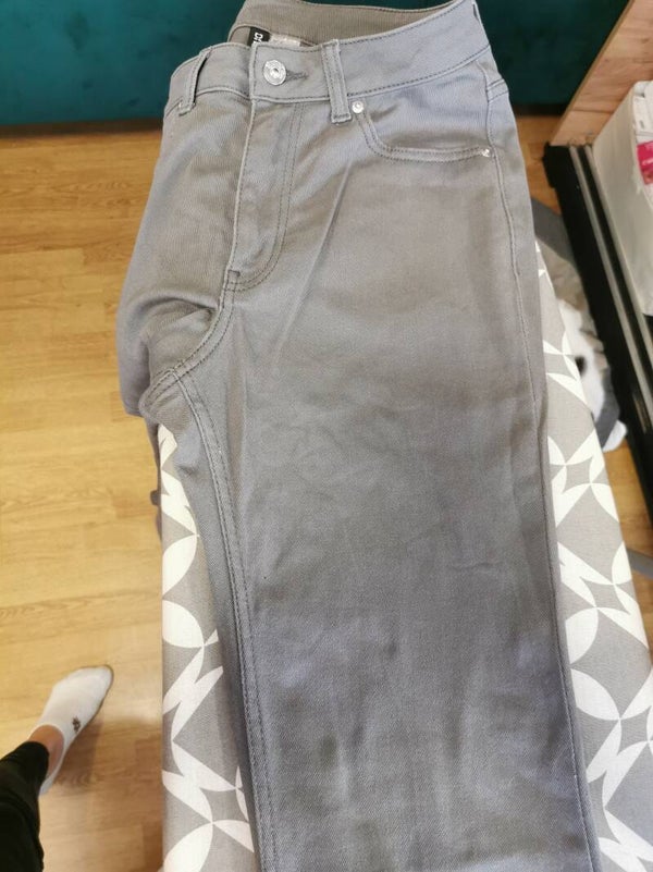 Jeansy H&M r. 38 M kolor szary wysoki stan szeroka nogawka