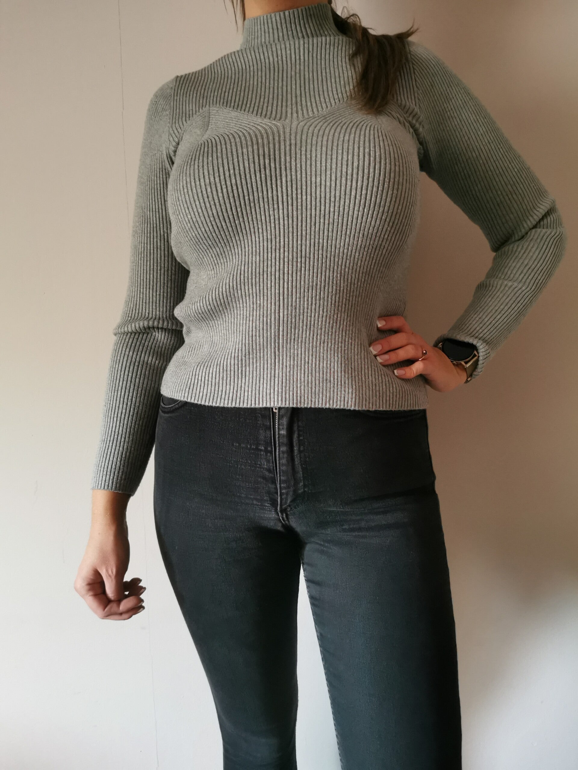 Bluzka z długim rękawem ASOS r. 38 M kolor szary