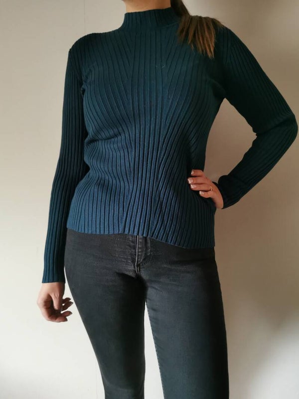 Bluzka z długim rękawem H&M r. 38 M kolor lekki granat