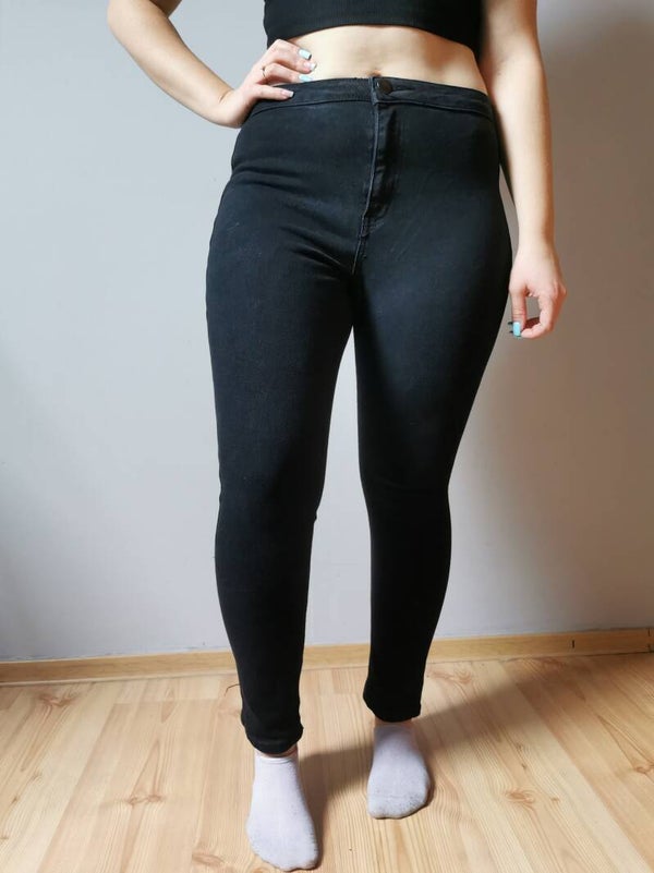 Jeansy PrettyLittleThings r. 38 M kolor masełkowy wysoki stan