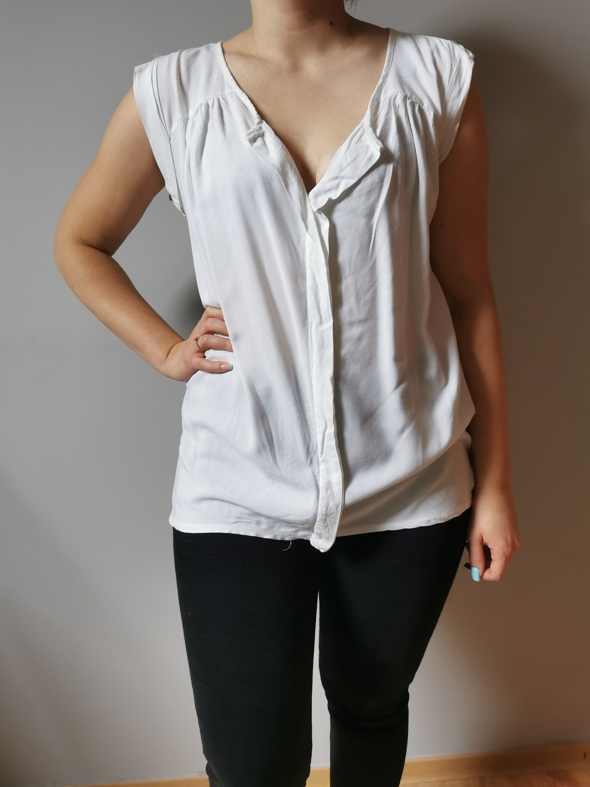 Koszula na ramiączkach - asymetryczna New Look r. 40 L kolor biały