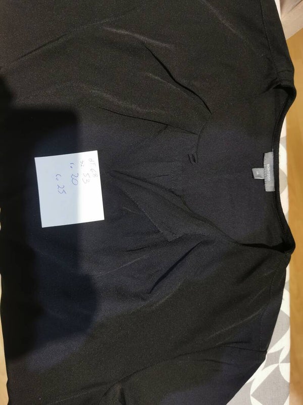 Bluzka z krótkim rękawem - elegancka Montego r. 38 M kolor czarny