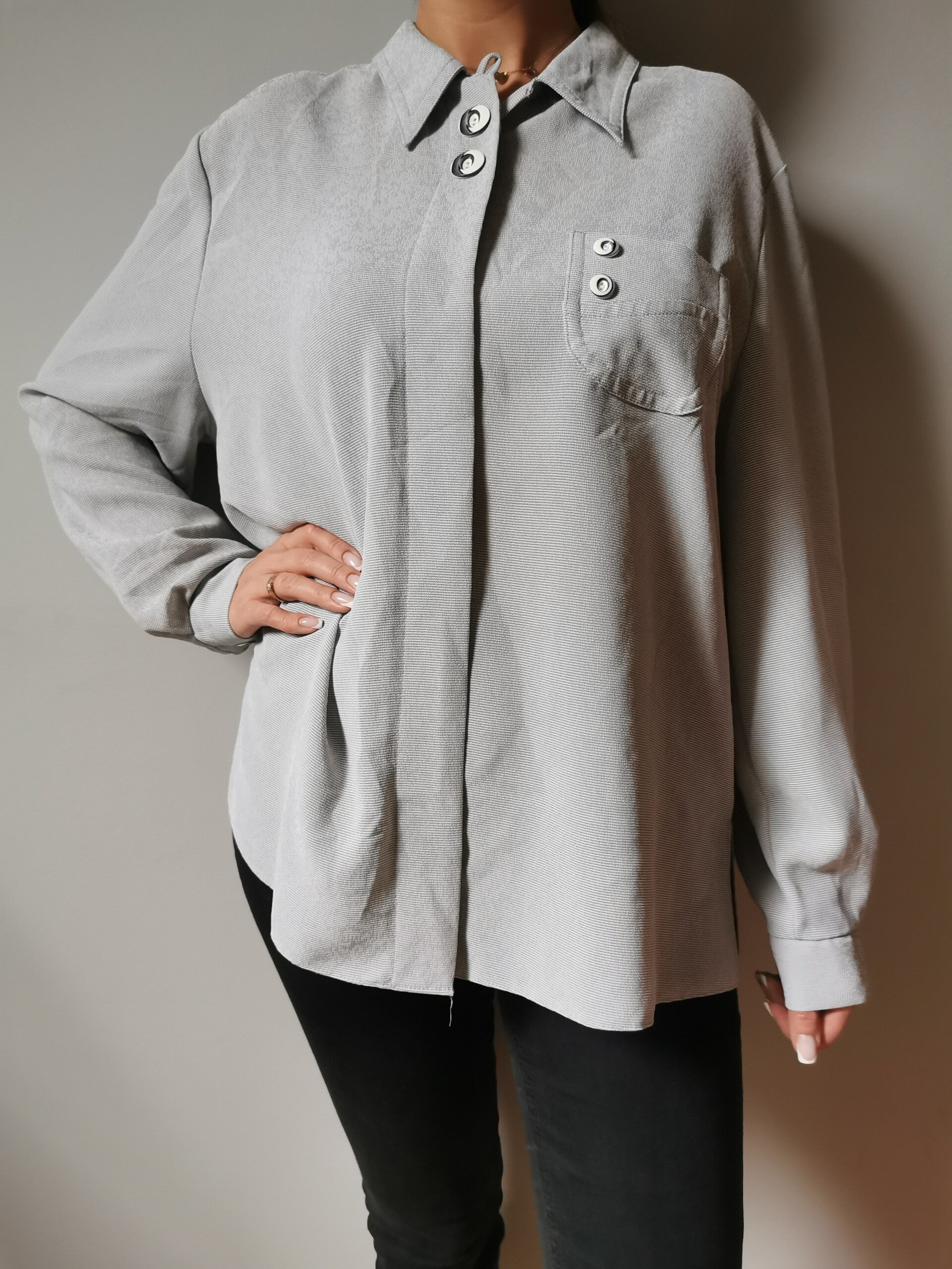 Koszula rozpinana Catherine r. 42 XL kolor biały szary