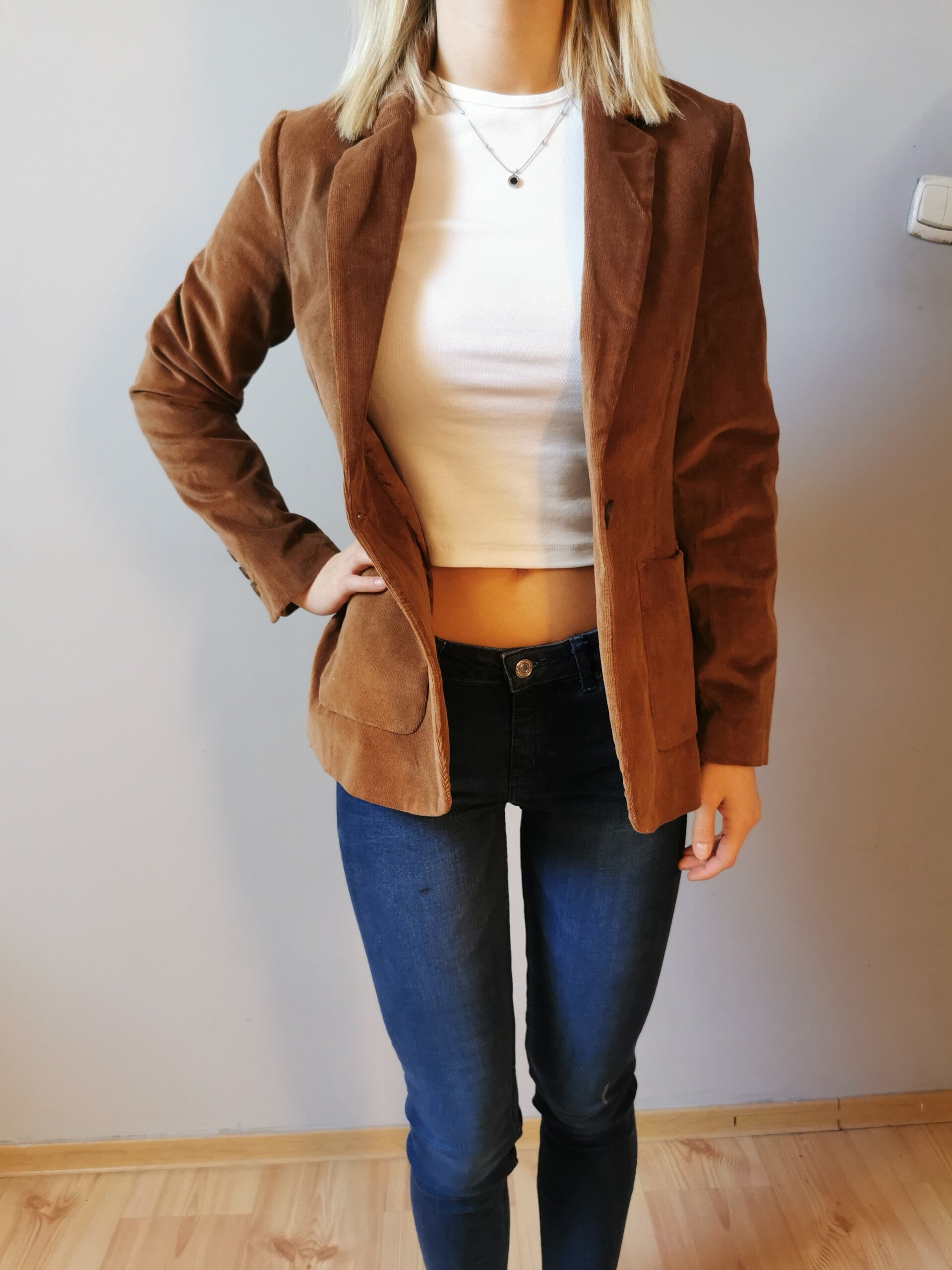 Marynarka - a'la sztruks More&More r. 36 S kolor brązowy