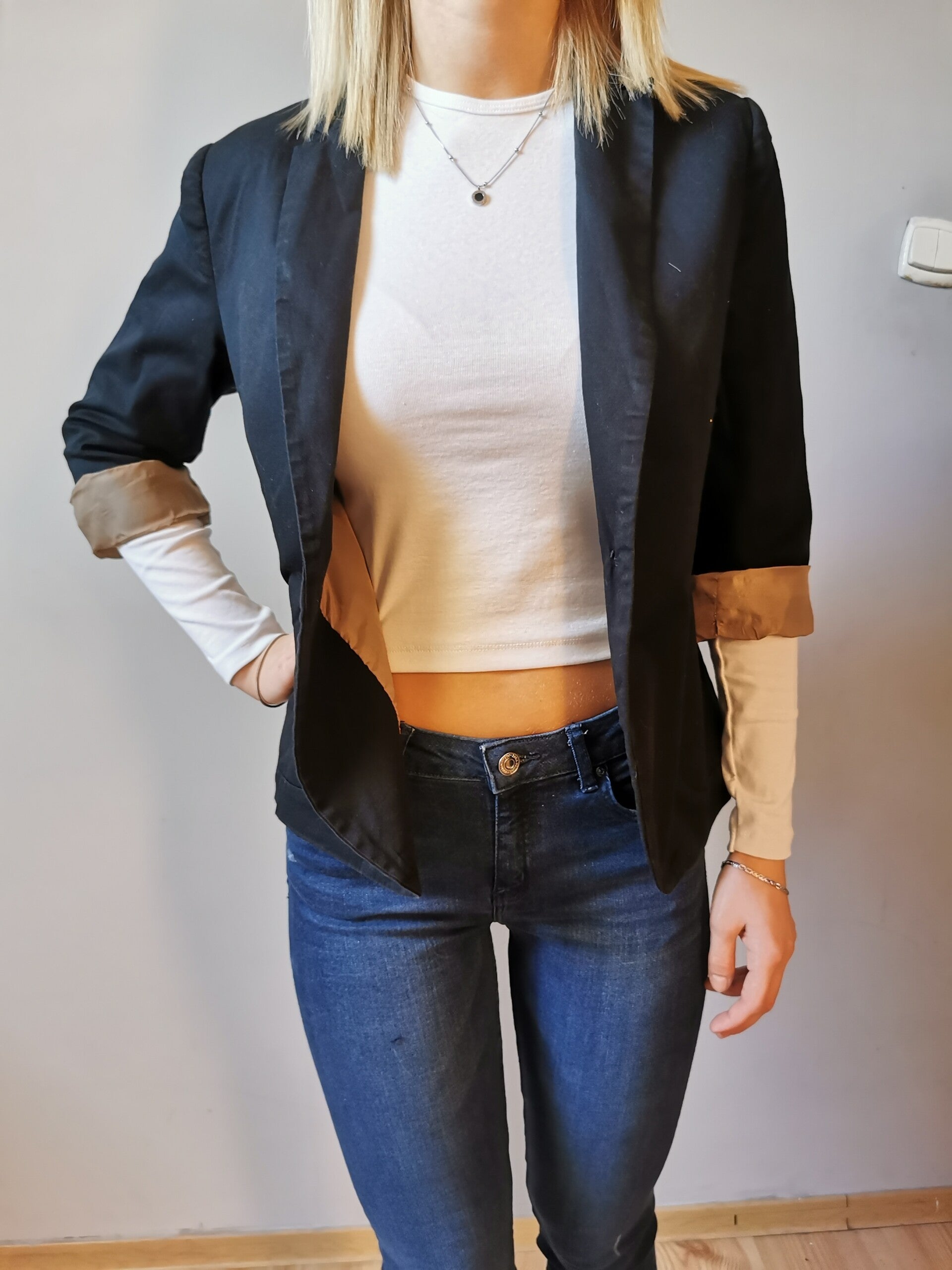 Marynarka rękaw 3/4 Reserved r. 38 M kolor czarny