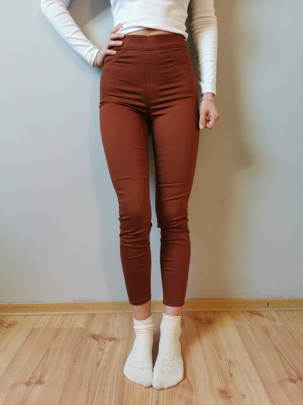 Jeansy M&S r. 34 XS kolor brązowy wysoki stan