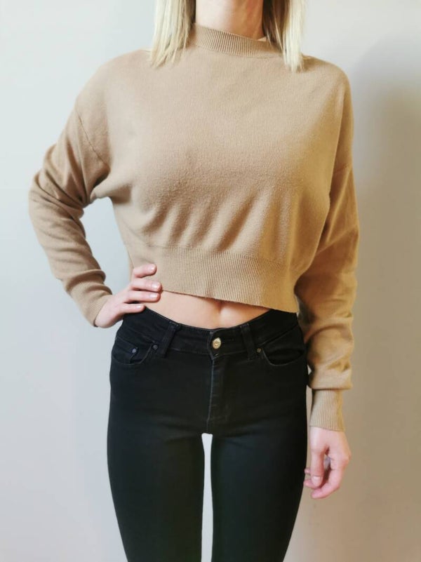 Sweter nietoperz r. 38/M kolor brązowy