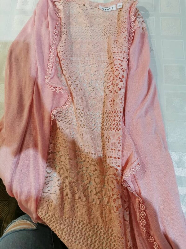 Sweter narzutka r. 36 S kolor cukierkowy róż