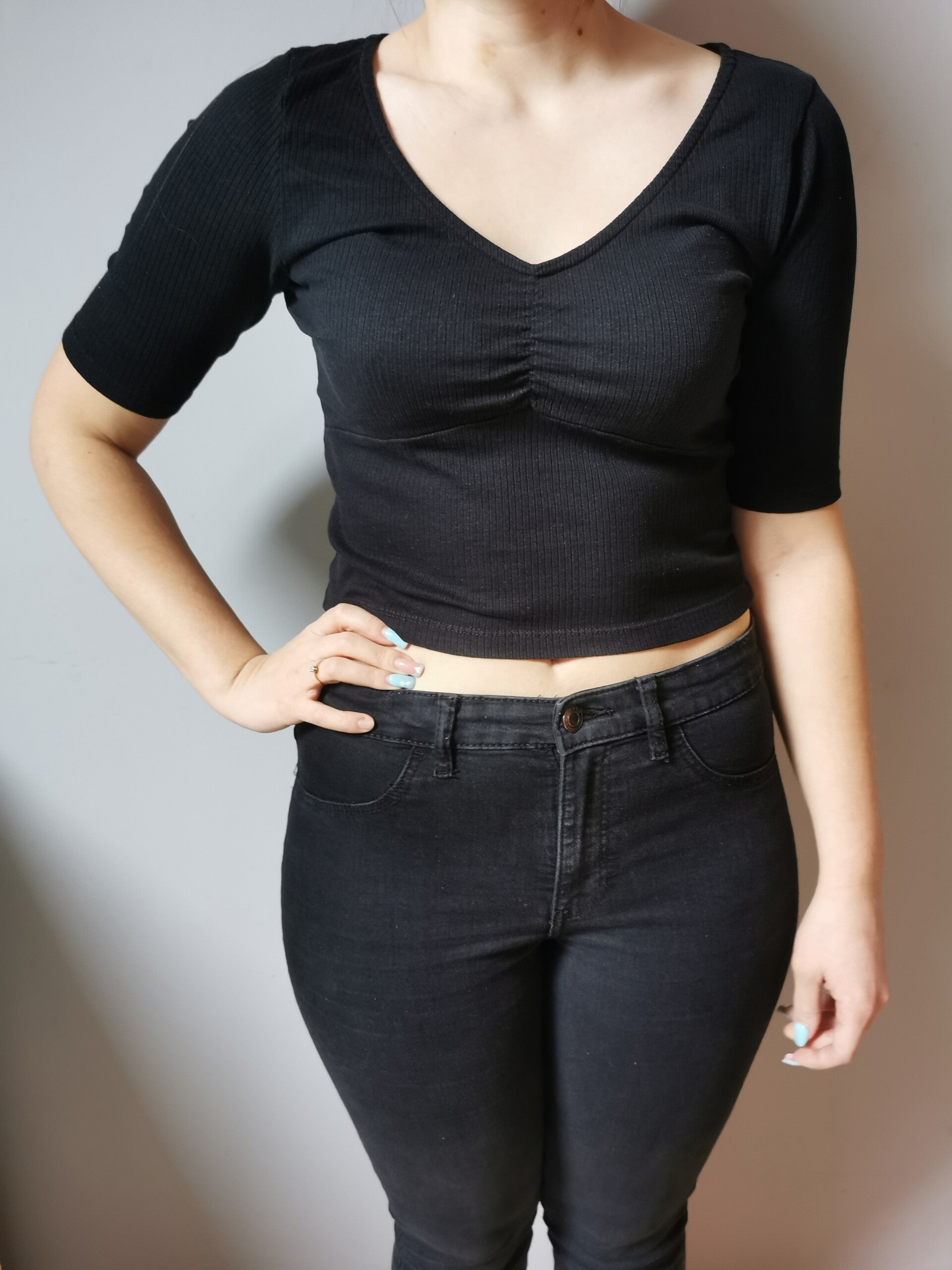 Bluzka z krótkim rękawem HOUSE r. 38 M kolor czarny