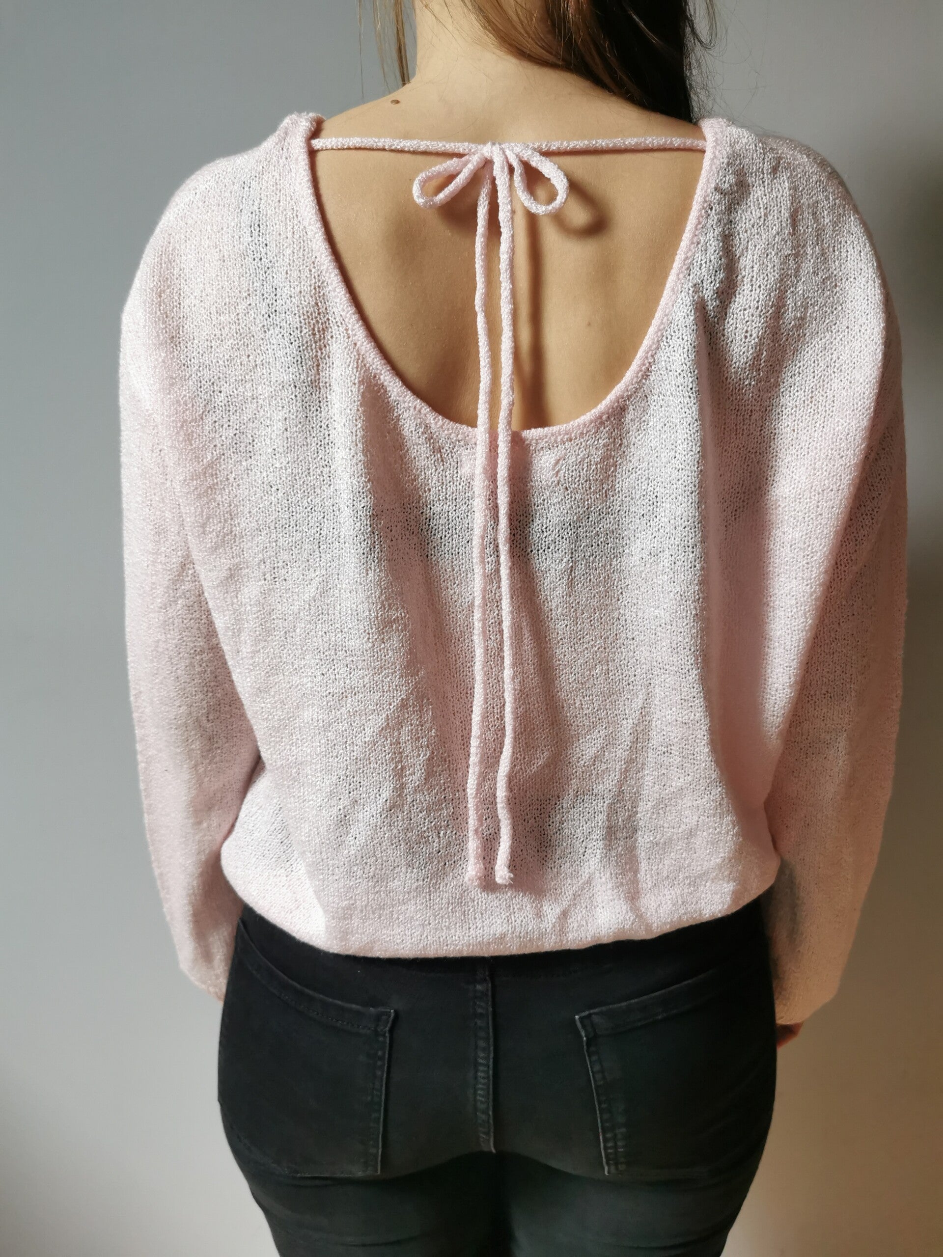 Sweter damski wciągany r. 38 M kolor cukierkowy róż