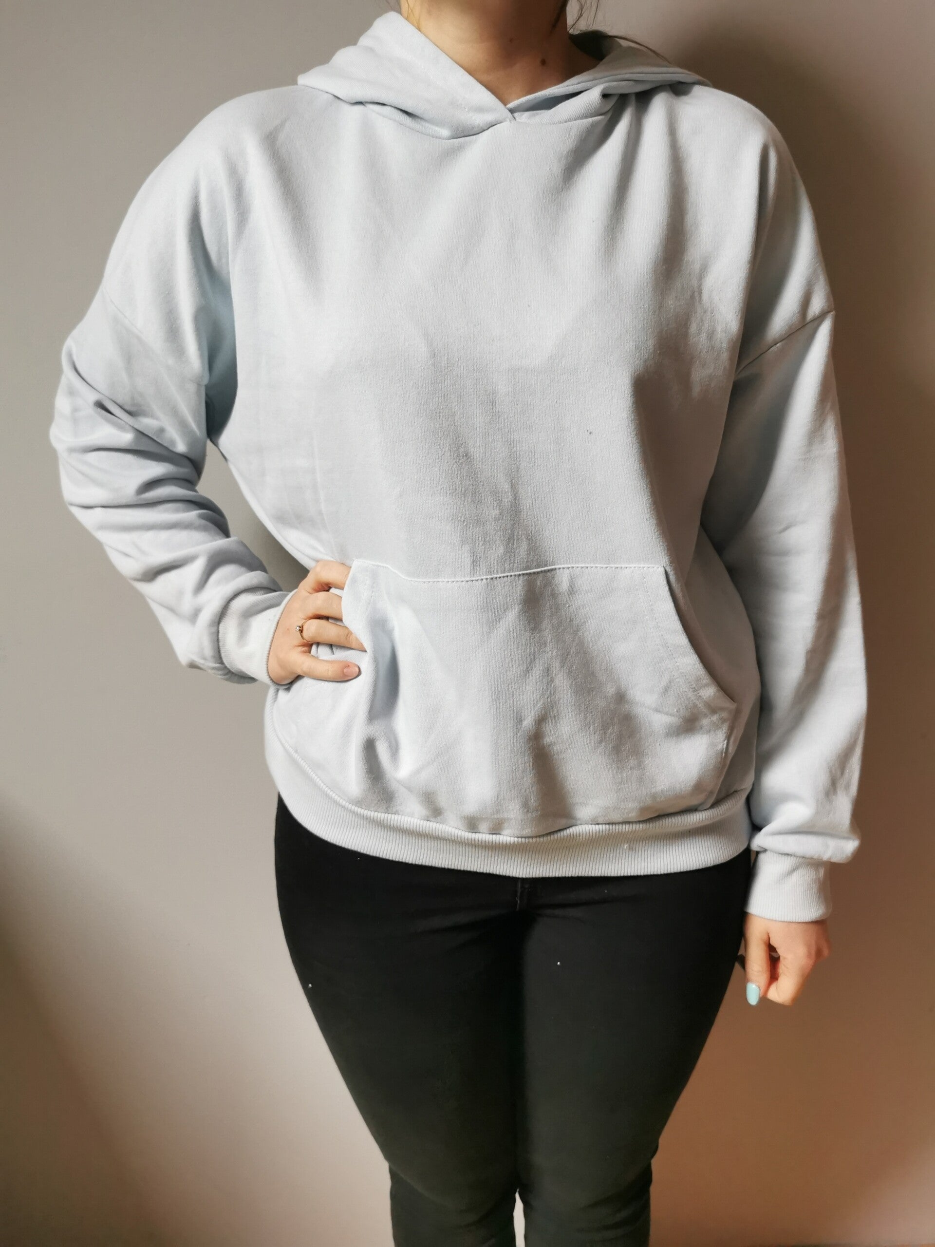 Bluza wciągana kangurek Sinsay r. 34 XS kolor błękitny