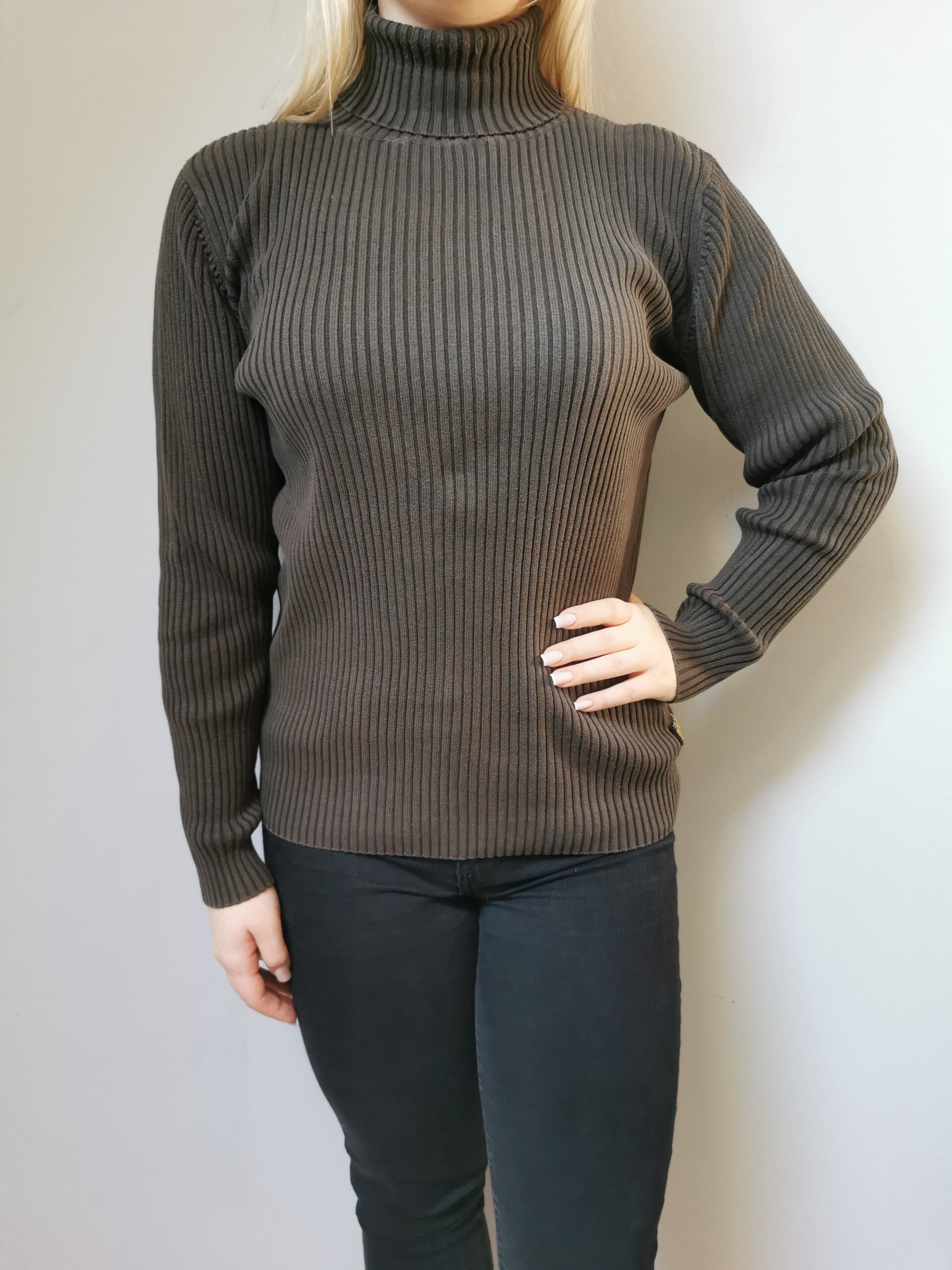 Sweter wciągany golf Tom Tailor r. 38 M kolor ciemny brązowy - czekoladowy