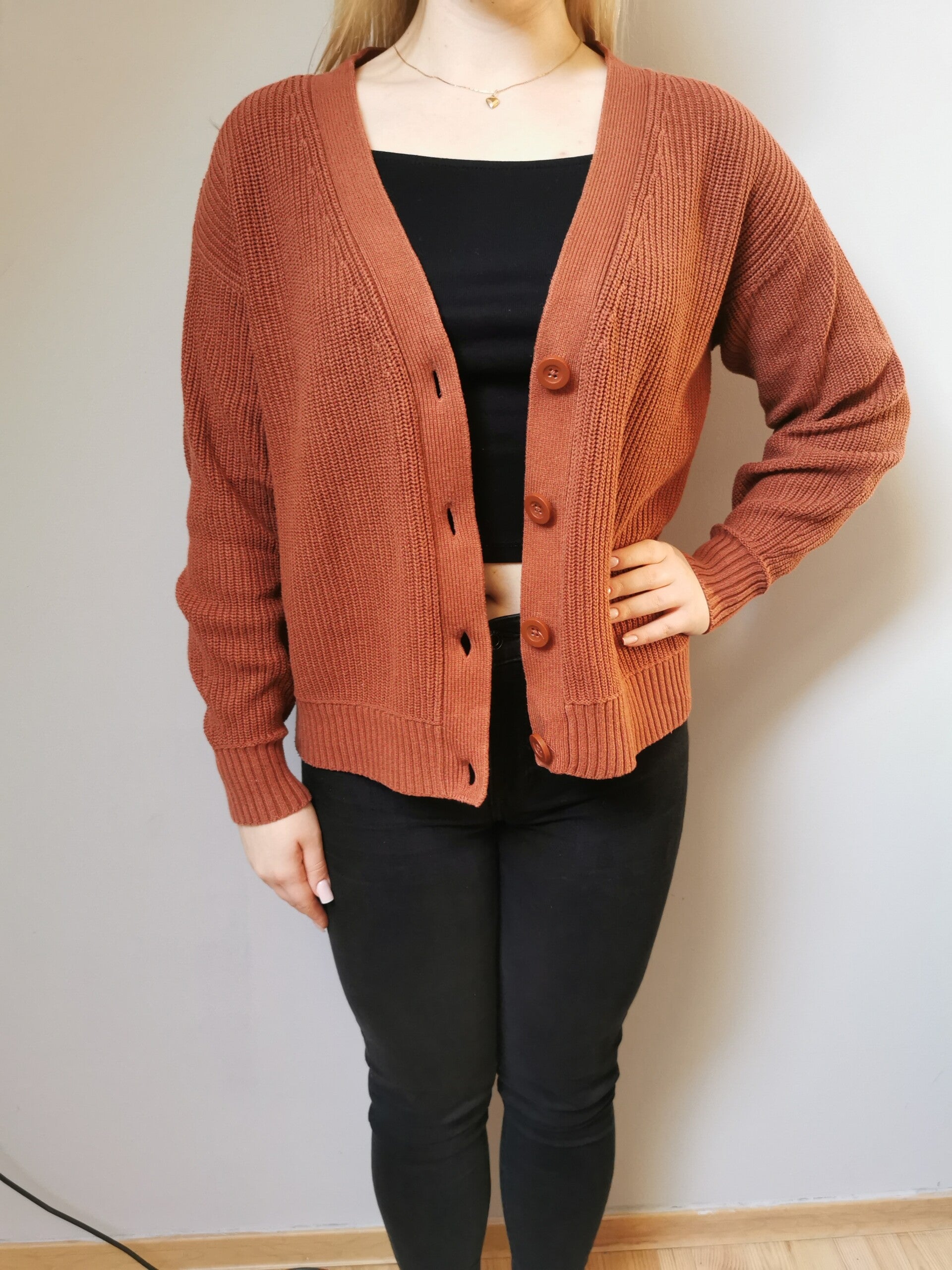 Sweter rozpinany Hollister r. 34 XS - 38 M kolor czekolada mleczna brązowy