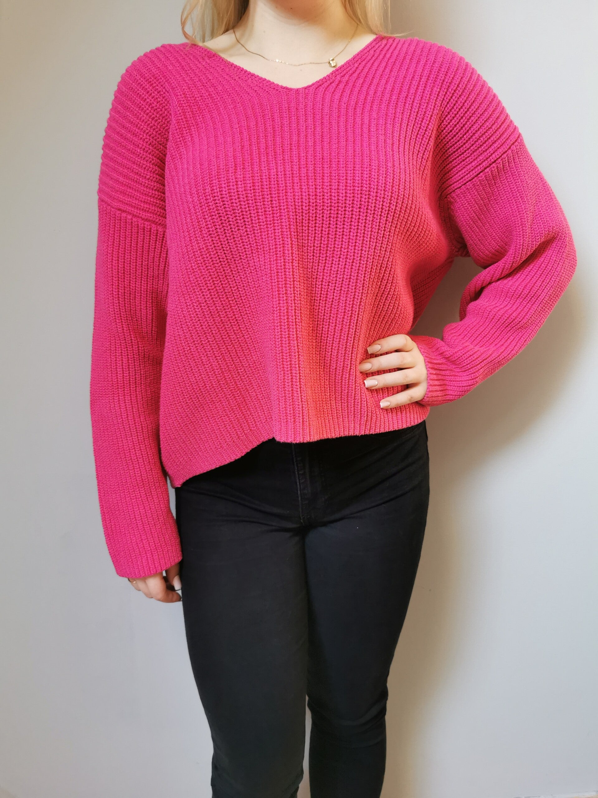 Sweter wciągany gruby ciężki H&M r. 36 S kolor różowy