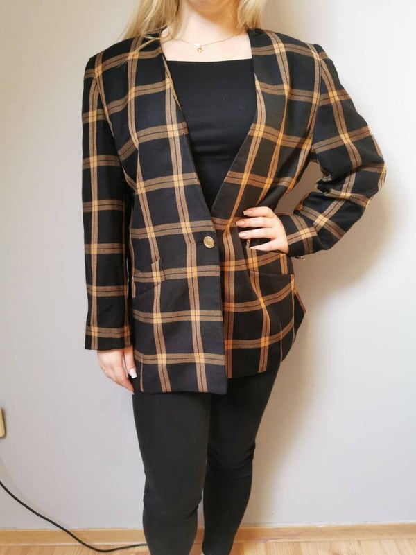 Marynarka długi rękaw C&A r. 40 L kolor czarny brąz