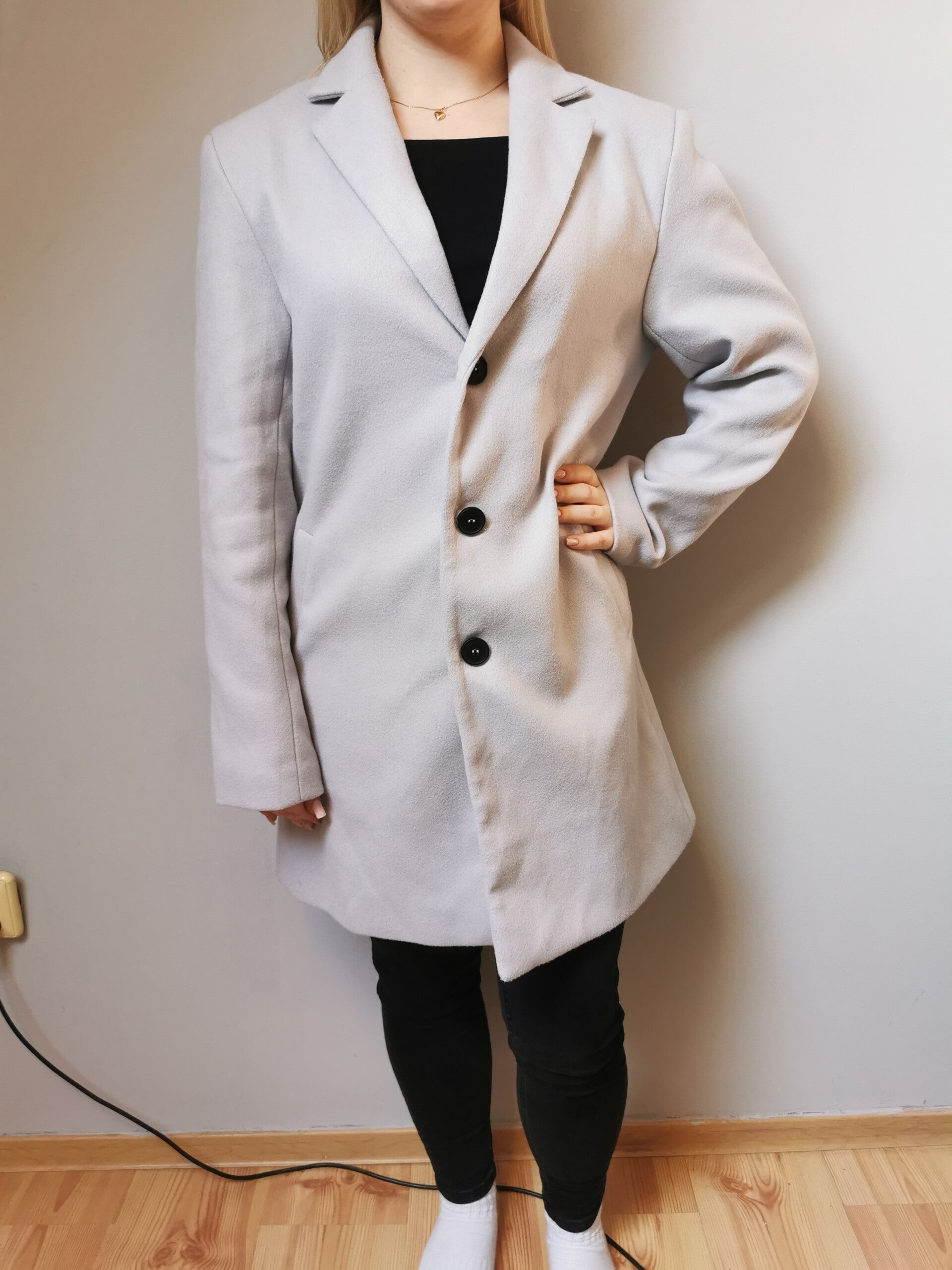 Płaszcz r. 38 M kolor szary - popielaty