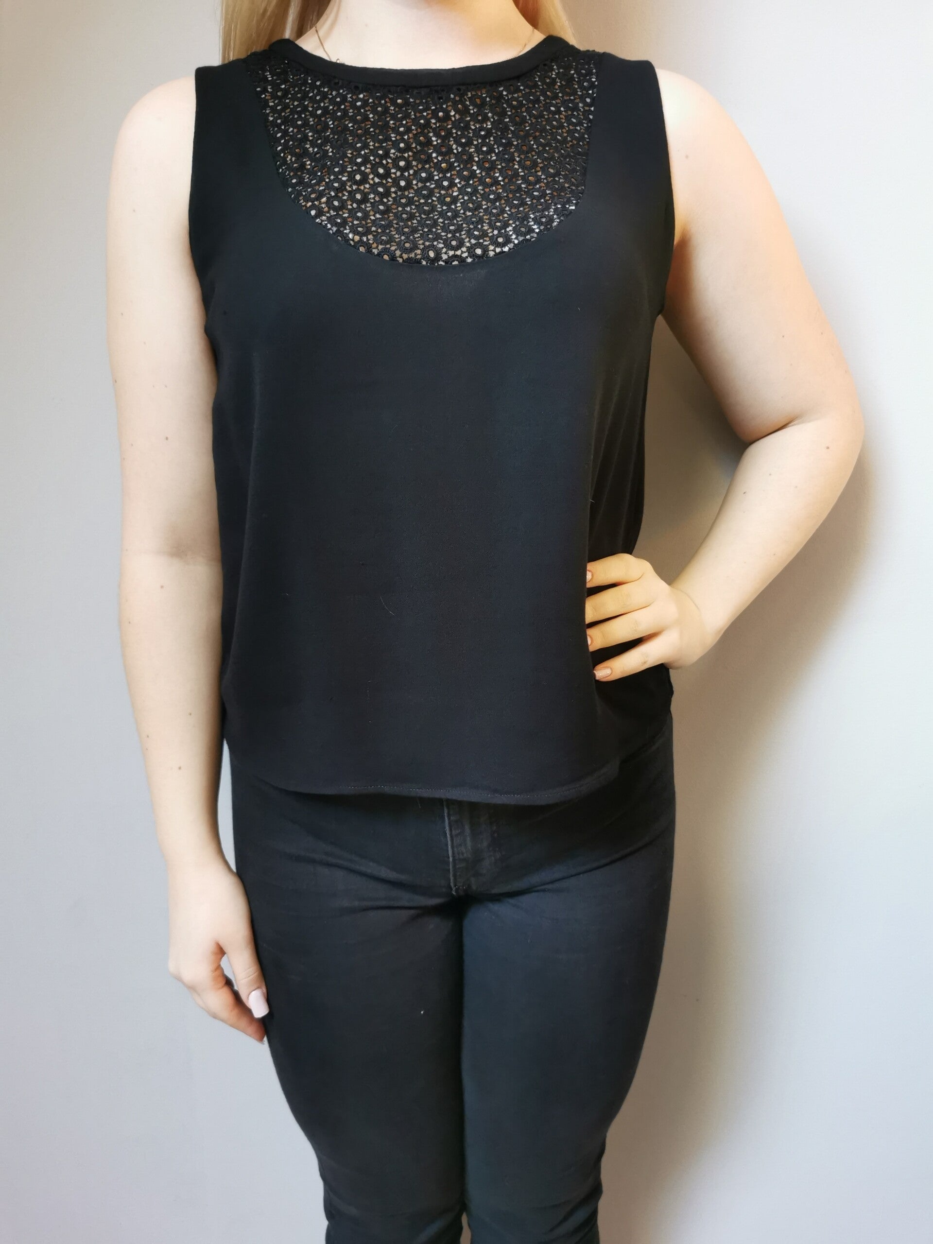 Bluzka na ramiączkach - elegancka A.L.C. r. 36 S kolor czarny