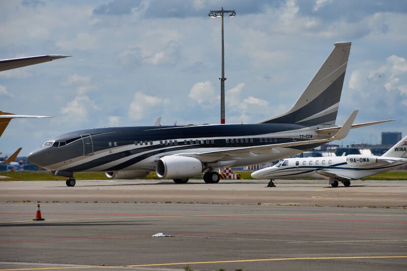 Boeing 737-7JW BBJ T7-CZW Titan Aviation.