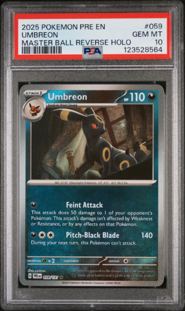PSA 10 UMBREON MASTER BALL REVERSE HOLO