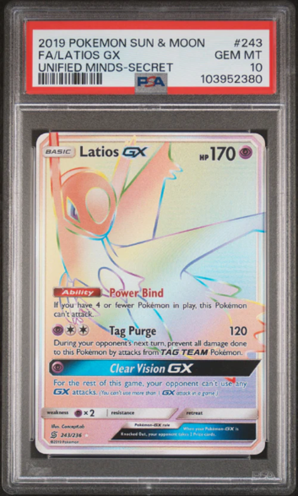 PSA 10 FA/LATIOS GX UNIFIED MINDS-SECRET