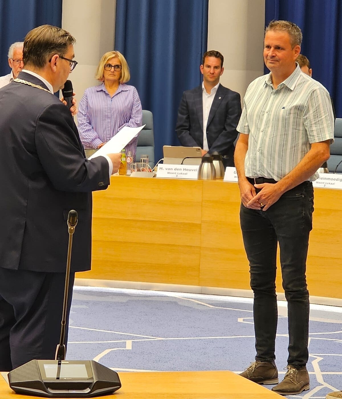 Foto installatie gemeenteraadslid René Speetjens CDA Weert