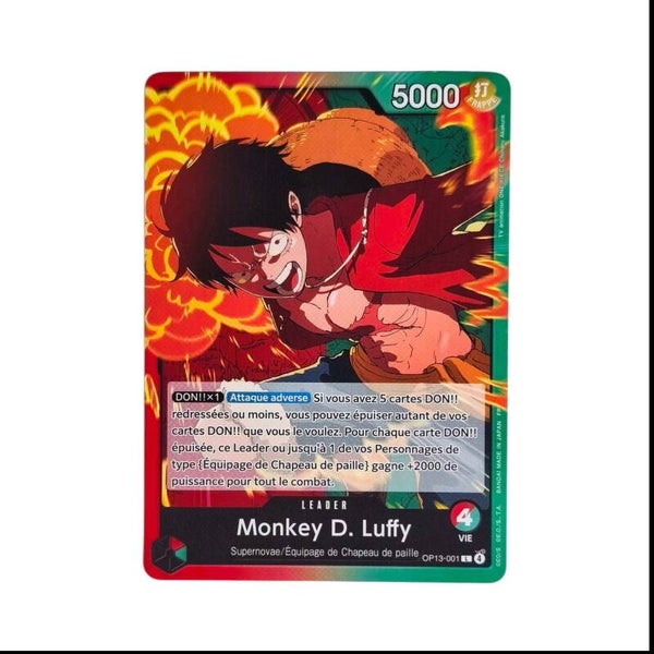 Monkey D. Luffy – Carte One Piece TCG – Leader – OP13 – 001/129 – Version Française 🇫🇷
