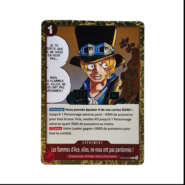 Les flammes d’Ace, elles ne vous ont pas pardonnées ! – Carte One Piece TCG – Événement – OP13 – 019/129 – Version Française 🇫🇷