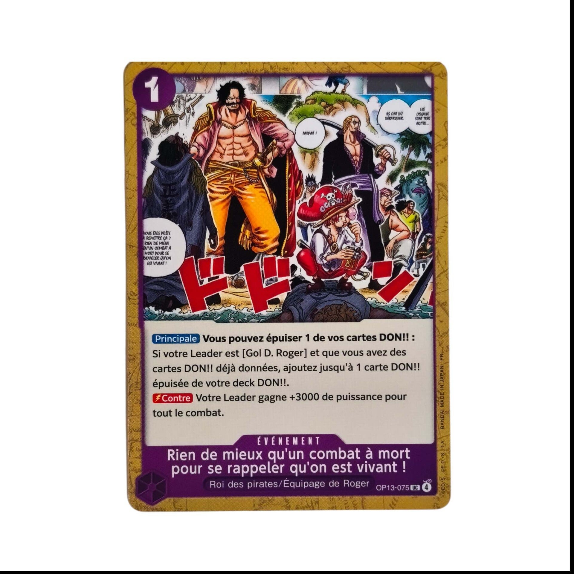 Rien de mieux qu’un combat à mort pour se rappeler qu’on est vivant ! – Carte One Piece TCG – Événement – OP13 – 075/129 – Version Française 🇫🇷