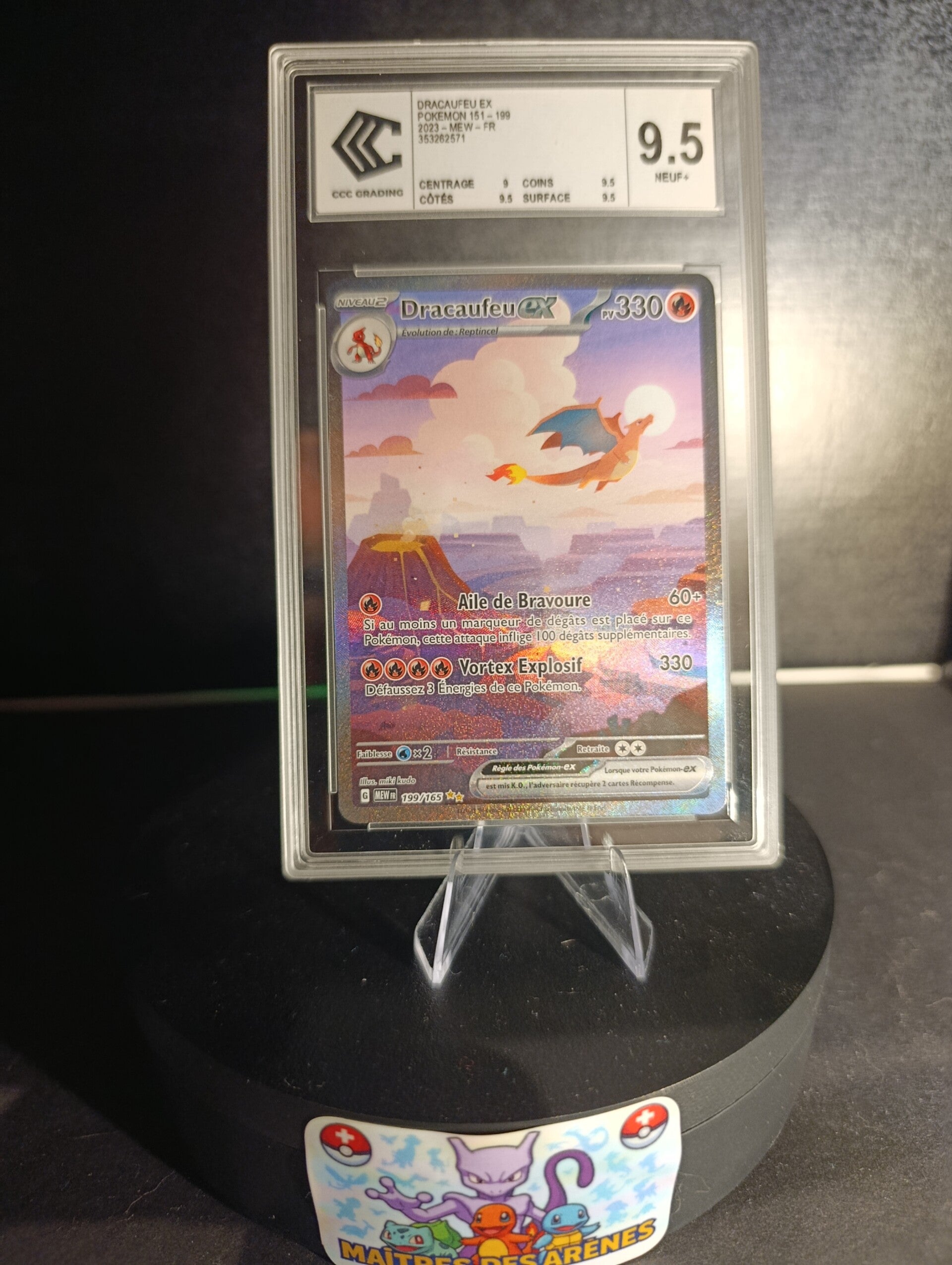 Dracaufeu ex #199/165 – Pokémon 151 – CCC 9.5 – Carte Française 🇫🇷