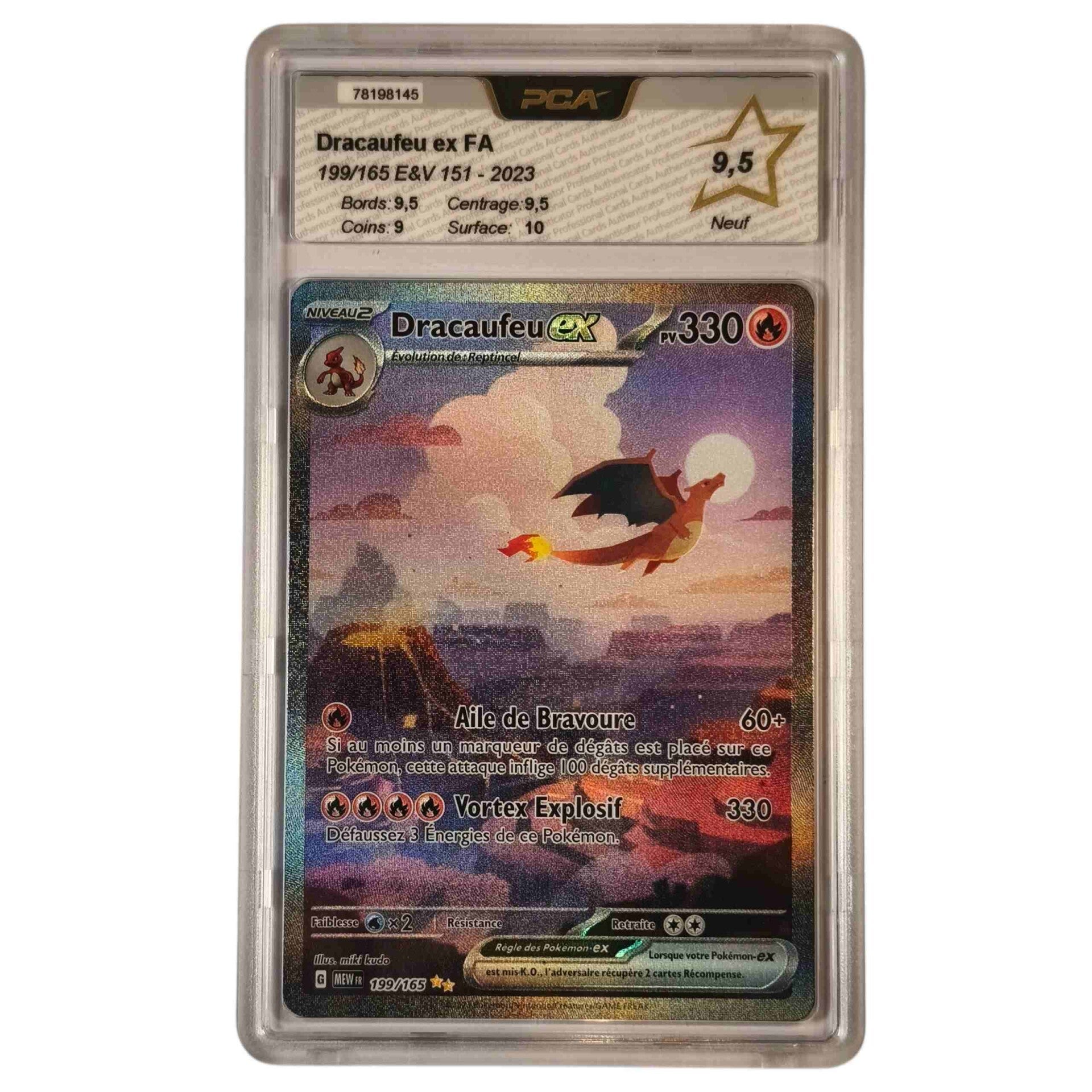 Dracaufeu ex #199/165 – Pokémon 151 – PCA 9.5 – Carte Française 🇫🇷