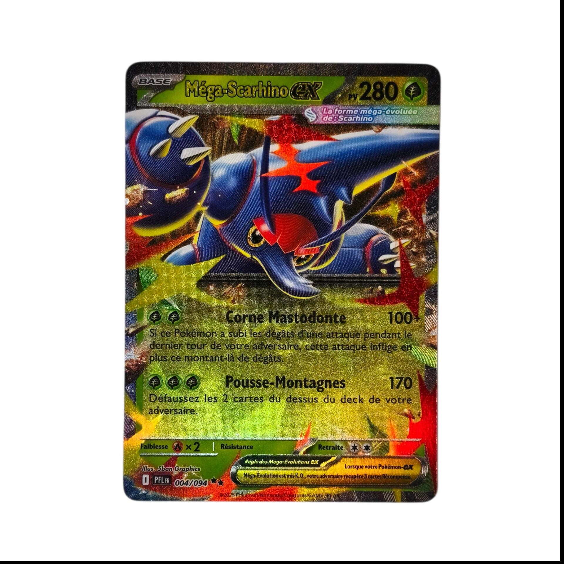 Méga-Scarhino EX 004/094 – Ultra Rare – Flammes Fantasmagoriques (PFL) – Pokémon – Carte Française 🇫🇷