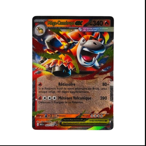 Méga-Camérupt EX 022/132 (MEGA) – ME01 Méga-Évolution – Pokémon – Carte Française 🇫🇷