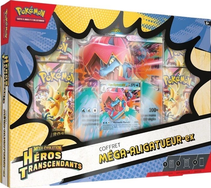 Pokémon Coffret Méga-Aligatueur ex Héros Transcendants 2.5 – FR