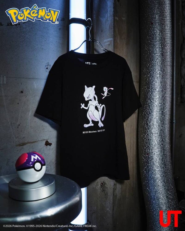 T-shirt Pokémon 30th Anniversary Mewtwo & Mew – UNIQLO UT – Noir