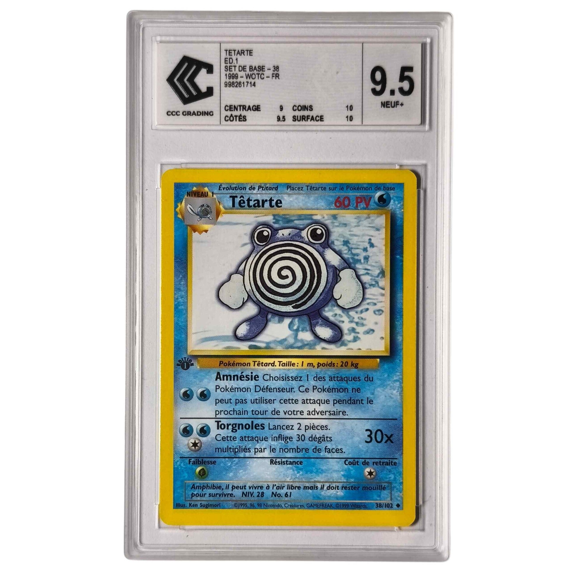 Têtarte #38 – Pokémon Set de Base Édition 1 – CCC 9.5 – Carte Française 🇫🇷