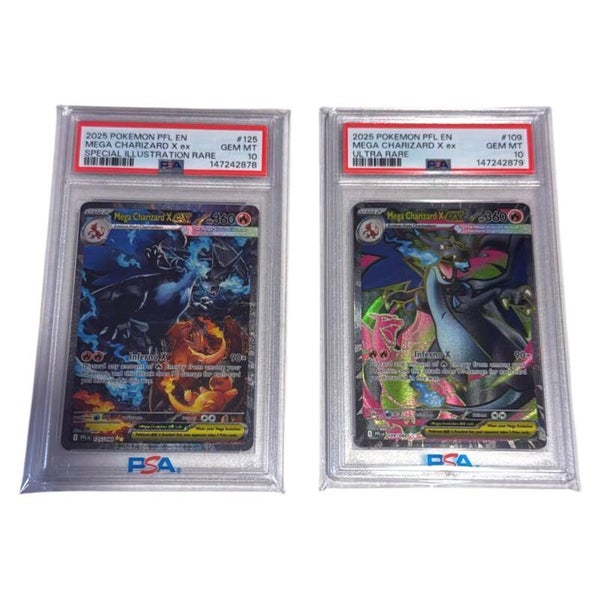 Charizard sequential set PSA 10