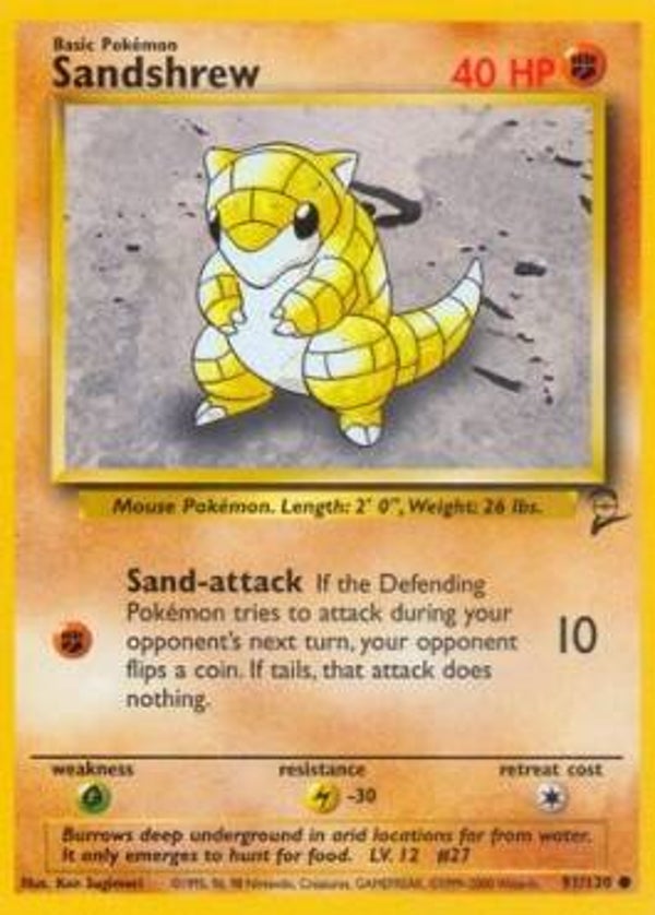 Chase Card - Sandshrew 91 - Base Set 2