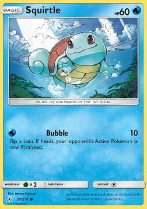 Chase Card - Squirtle 33 REVERSE - Unbroken Bonds
