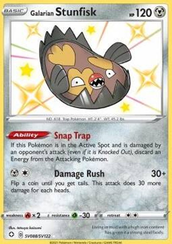 Chase Card - Galarian Stunfisk sv88 - Shining Fates