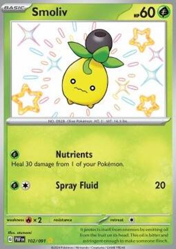Chase Card - - Smolliv 102 - Paldean Fates