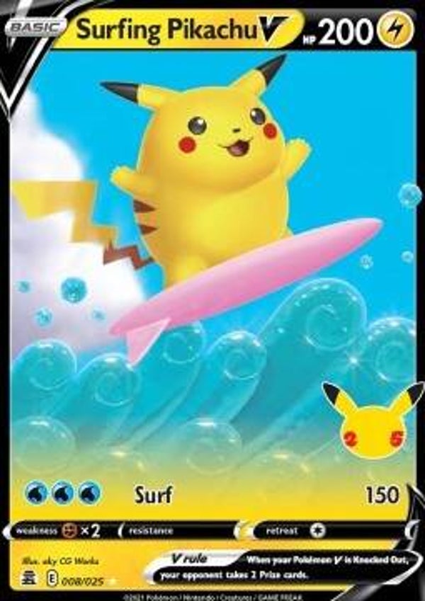 Chase Card - Surfing Pikachu 008 - Celebrations