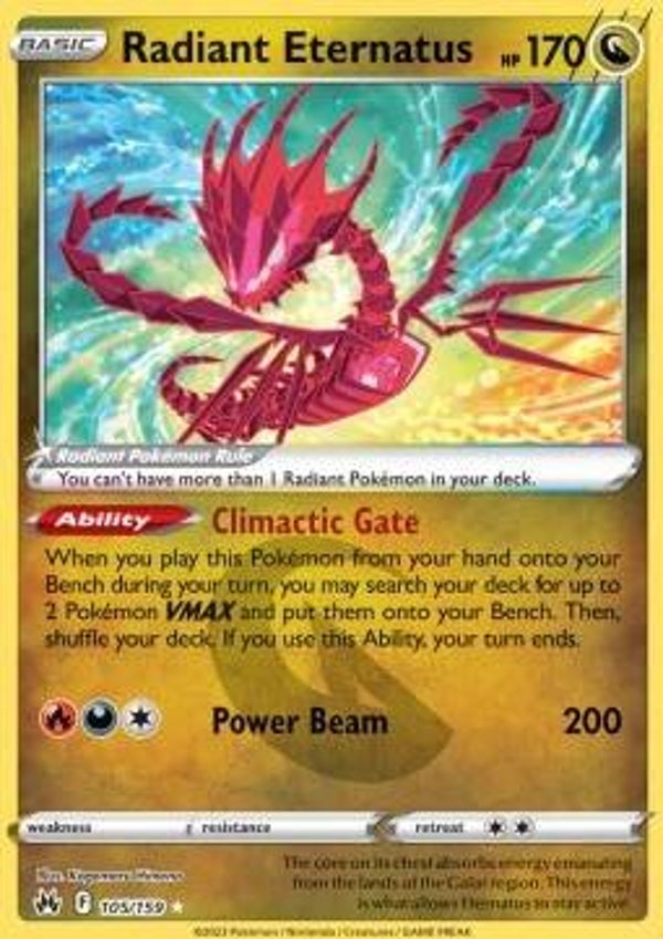 Chase Card - Radiant Eternatus 105 - Crown Zenith
